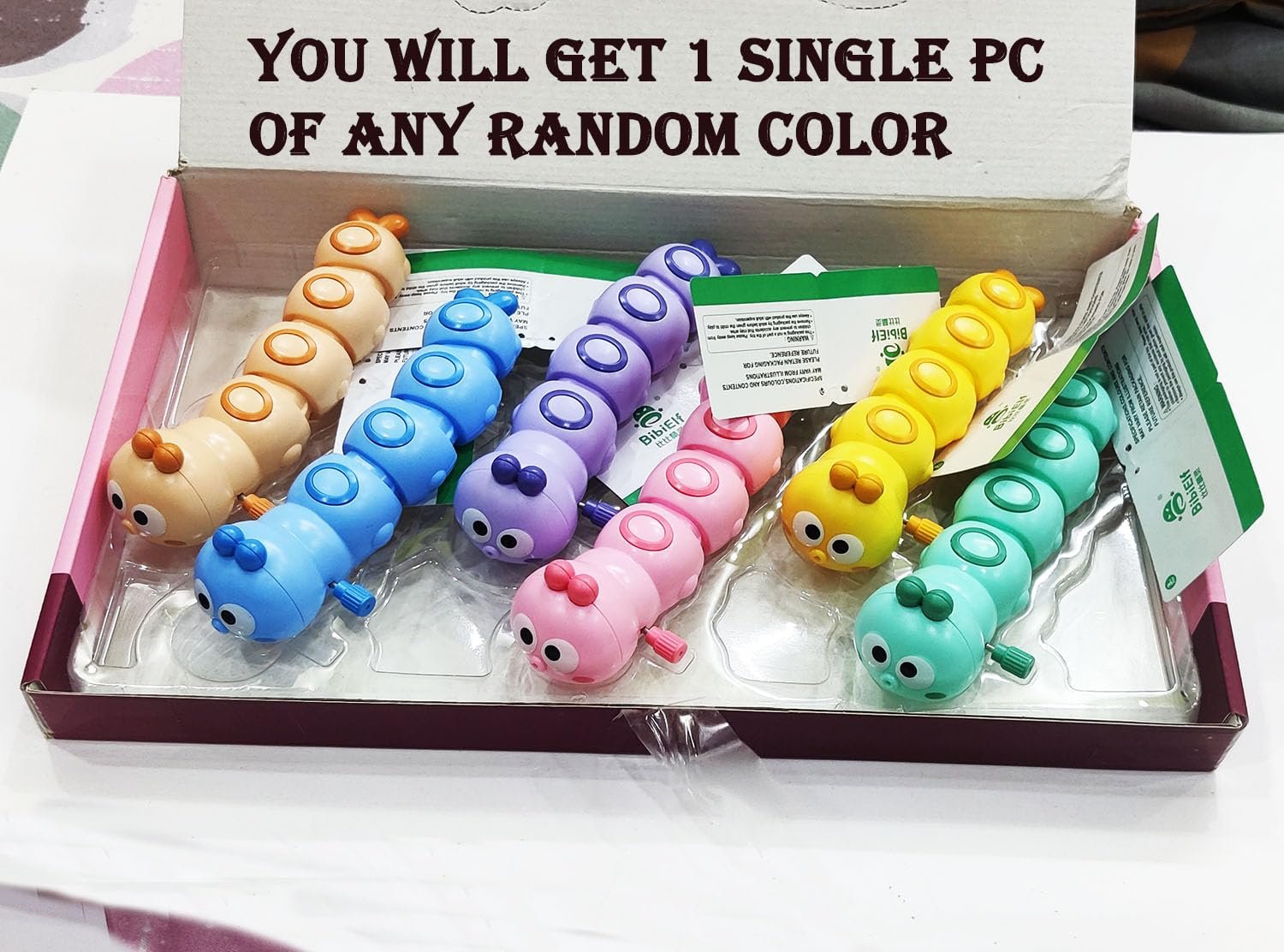 Wind Up Key Operated Crawling Moving Worm-2