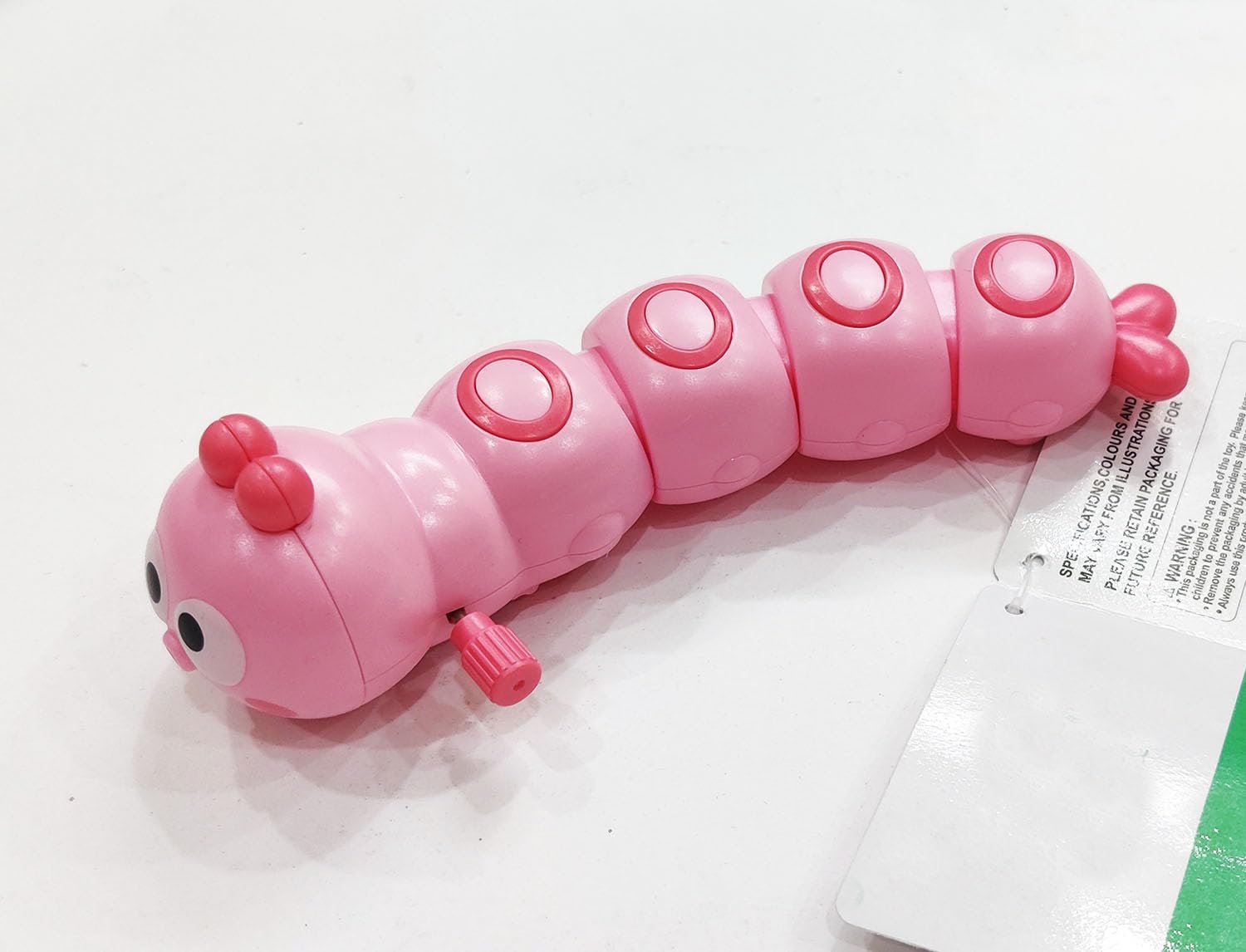 Wind Up Key Operated Crawling Moving Worm-pink
